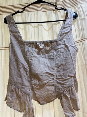 Women’s Cream Ruffled Tank Top